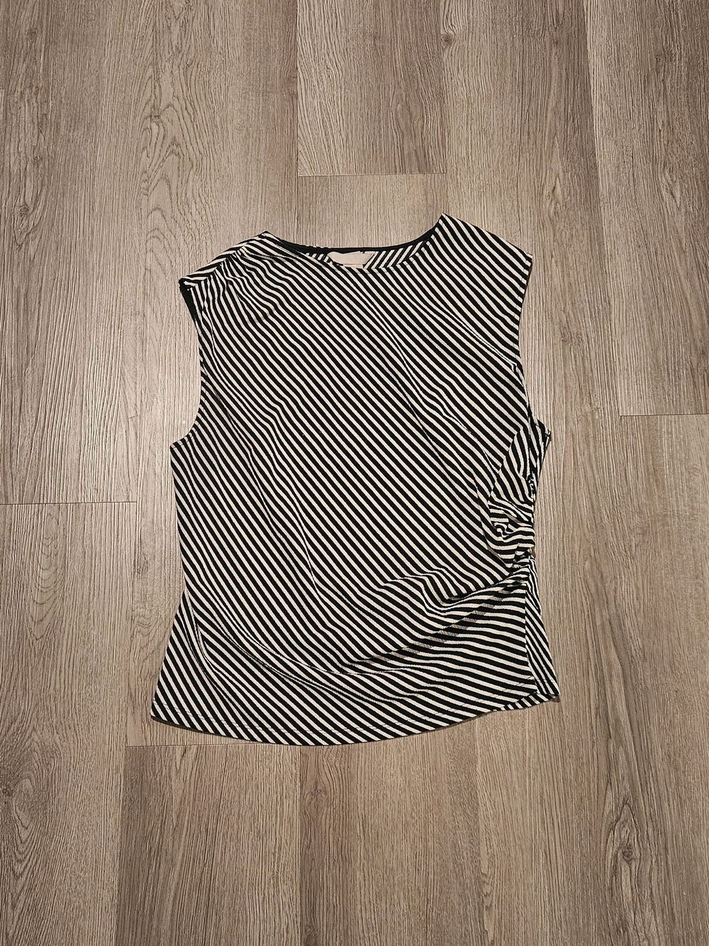 H&M Black & White Diagonal Stripe Sleeveless Blouse